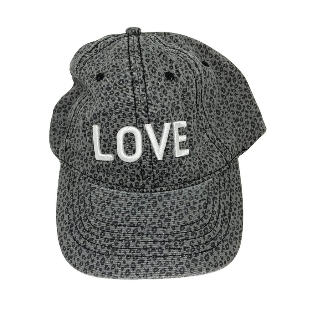 NWT‎ Time And Tru Grey Leopard Print Love Baseball Cap Adjustable Cotton Women's